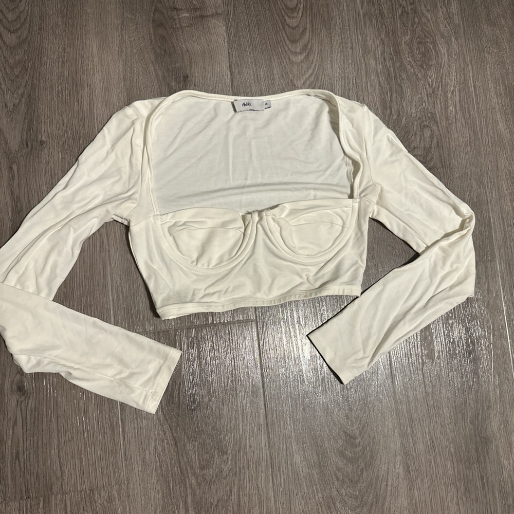 Adika Cream Bustier Bodysuit Crop Top
